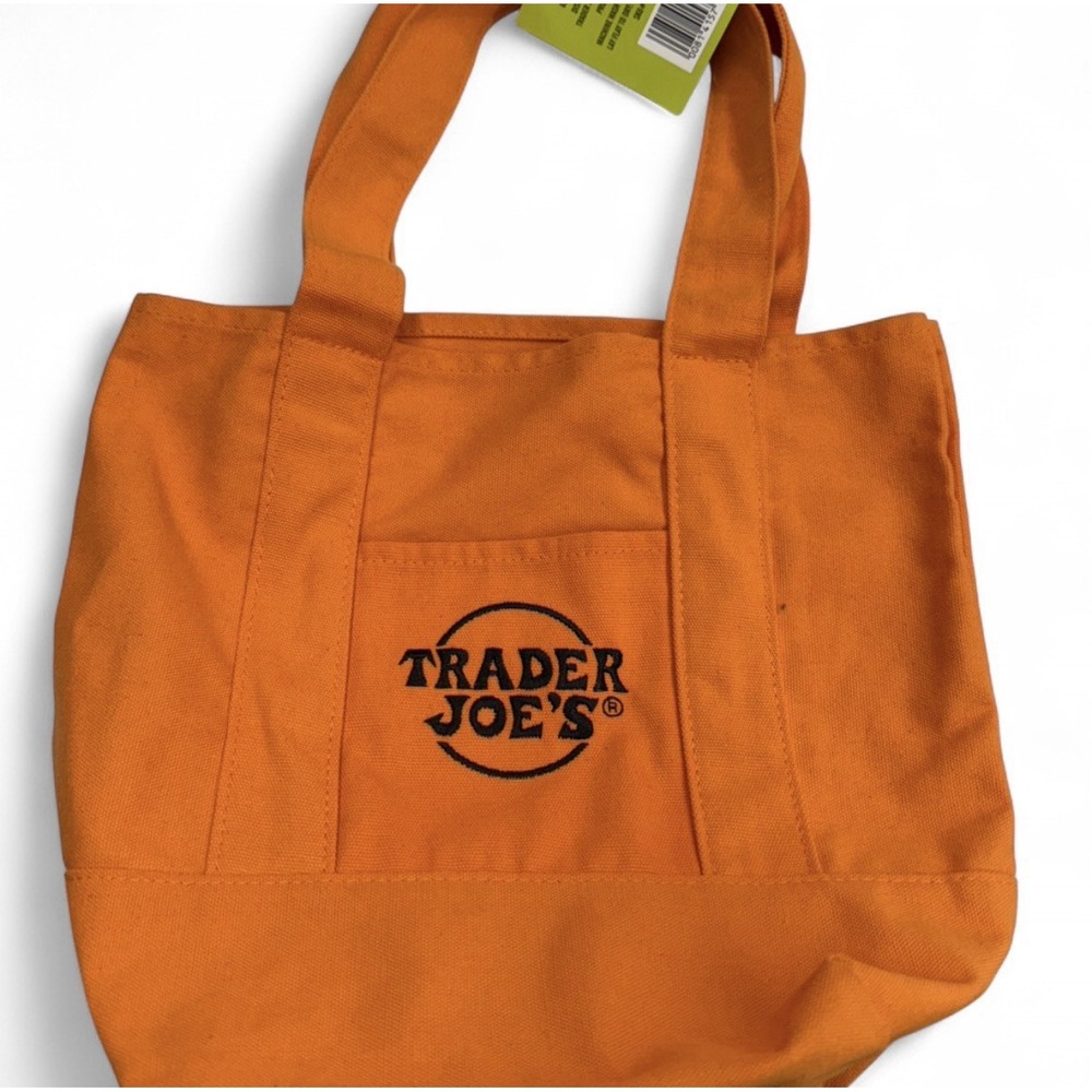 Trader Joe's Trick Or Treat Mini Tote Bag ORANGE *Limited Edition Halloween*